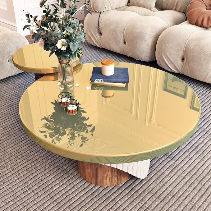 Wallercity Glossy Gold Mirror Stickers Waterproof Metallic Peel and Stick Wallpaper for DIY Decor Metallic Mirrors Contact Paper for Walls Countertops Dresser Shelf Flexible Adhesive Sheets 12''x236'' - Image 5