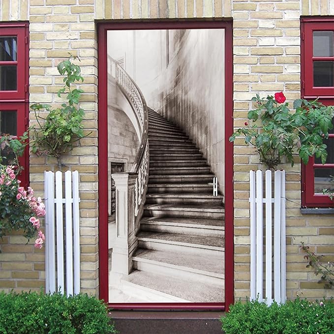 TUOKING Door Sticker,Peel and Stick Removable Vinyl Door Decals | Wallpaper Waterproof Self-Adhesive Mural for Home Decor,Wall Covers Poster,30.3" W x 78.7" L, Set of 2 Sheets by TUOKING