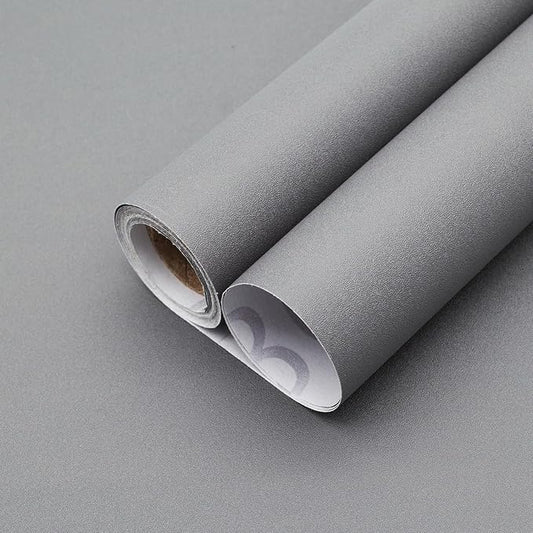 Yancorp 16"x394" Matte Gray Contact Papaer Peel and Stick Wallpaper Vinyl Wrap Countertop Wallpapers Waterproof for Cabinets Drawers Bedroom Kitchen Self-Adhesive Wallpaper by YancorpHomeDecor