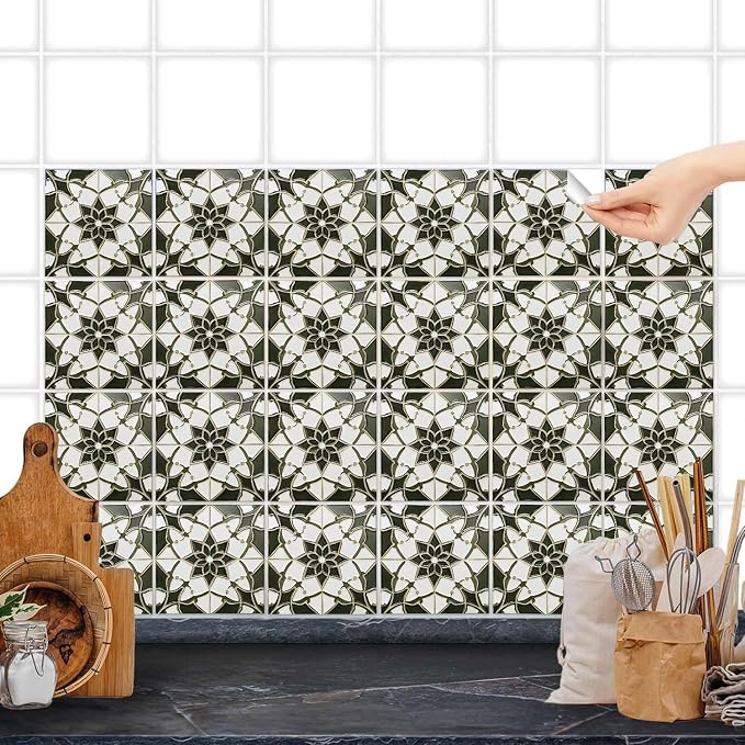Wall Tiles Peel and Stick Waterproof - 24 Pcs (6x6 Inch) Wall Stickers Backsplash Decals for Kitchen, Bathroom, Removable Self-Adhesive Vinyl Art (Multi-color12-24, 6x6 Inch) - Image 6