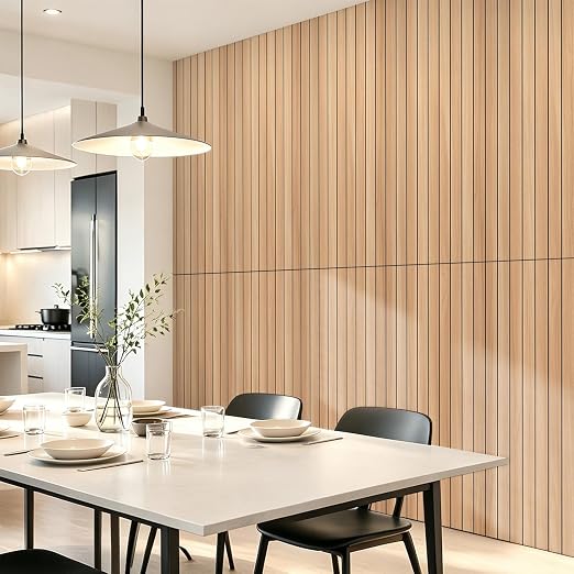 Art3dwallpanels 6-Pack Peel and Stick Wood Panels for Wall PVC, Oak | Self-Adhesive Slat Wall Panels, PVC Thick, 48 x 16 in, 3D Wood Grain Wallpaper, for Walls and Ceilings, Packed in Long Boxes - Image 9