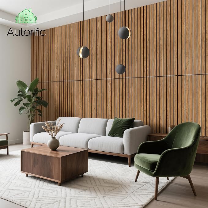 Acoustic Wall Panels,10 Pack Sound Panels,47.2”x23.6”,Rustic Teak | Simulated Wood Grain Finish,PVC Acoustic Wood Wall Panels,Decorative Large Wood Panels for Wall, High-Density Polyester Fiber - Image 4