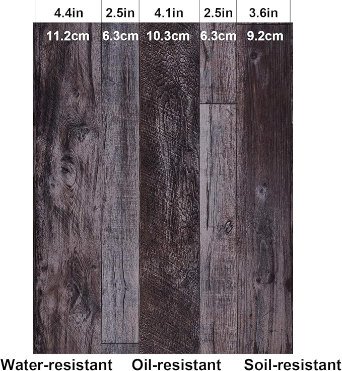WENMER Grey Wood Peel and Stick Shiplap Self Adhesive Wallpaper - 17.71" x 236" Wood Plank Wallpaper for Countertop, Cabinet, Shelf, Drawer, Wall, Door - Image 5