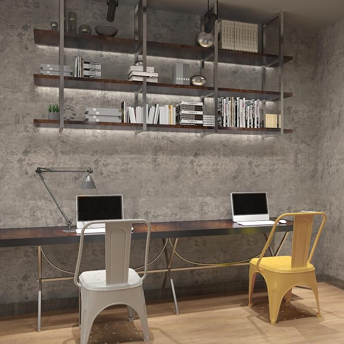 3yecao Grey Concrete Wallpaper Peel and Stick Gray Concrete Contact Paper | 16"×591" Thick Light Beige/Grey Cement Wallpaper Vinyl Wrap Waterproof Self Adhesive Cement Wall Stickers for Bedroom Walls - Image 7