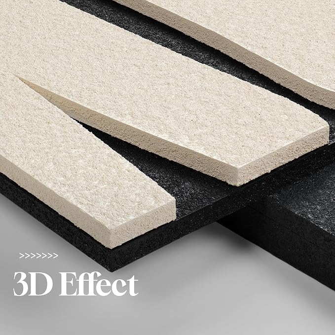 3D Black and White Abstract Wall Art, Modern Textured Artwork for Walls | Sandstone Textured Paintings, Abstract Line Design, Living Room Bedroom Dining Room Office Decor - Image 3