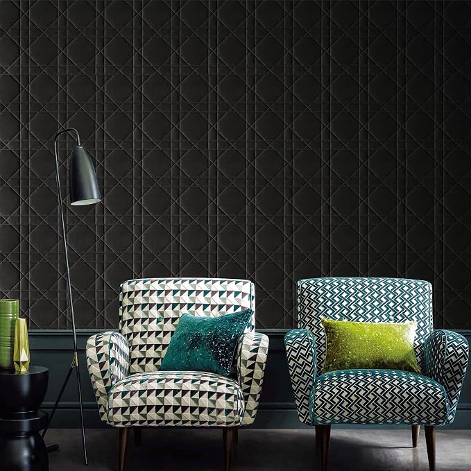 Velvet 3d wall panels for Interior wall Decor peel and stick, Soundproof Geometric Textured 3d Wall Panels for Living Room, Bedroom, TV Background Black 17.7" x 17.7", Covers 26.15 Sq.Ft. 12pcs - Image 8
