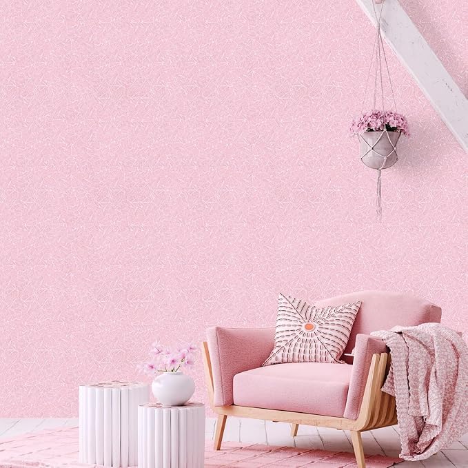 Pink Wallpaper Embossed Silk Self Adhesive Peel and Stick Contact Paper | 15.7" X 590.5" Removable Waterproof Bathroom Home Decorative Vinyl Wrap Film Cabinet Furniture Countertop Shelf Paper - Image 5