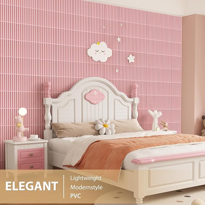 Heikki 30 Pack 3D Wall Panel for Interior Wall Décor, PVC Flower Textured Wall Panels for Living Room Bedroom Hotel Office, 11.8"x11.8", Double-Sided Tape (Pink-XHT) - Image 5