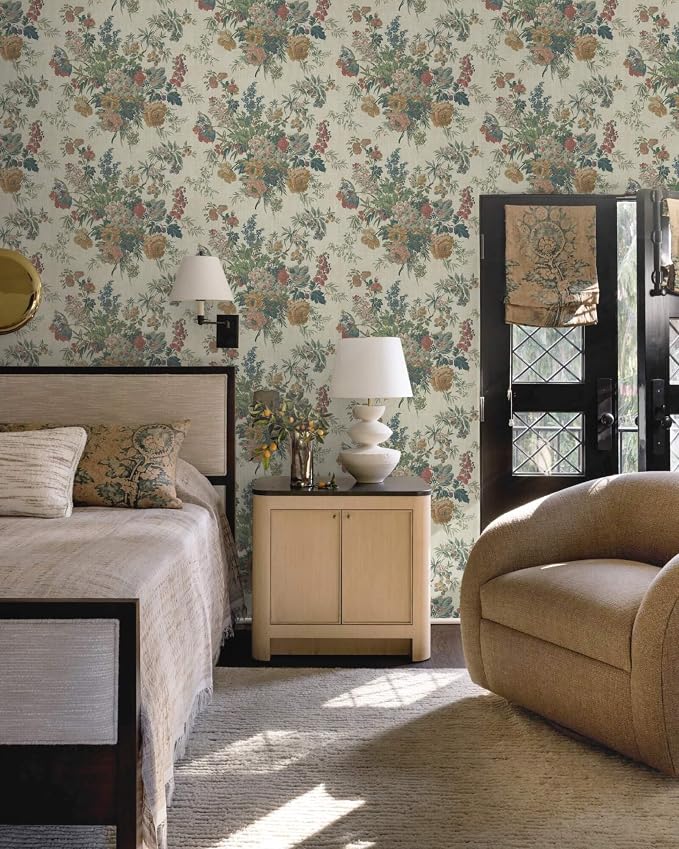 Heroad Vintage Floral Wallpaper Farmhouse Peel and Stick Contact Paper | French Peony Stick on Wall Paper for Cabinets Drawers,17.3''x78.7'',Removable Self Adhesive Decor Vinyl for Bathroom Bedroom - Image 6
