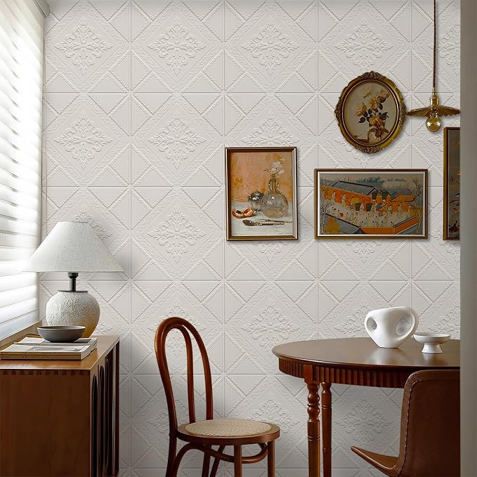 Ceiling Tiles 13.8x13.8 inch, 16 Pcs Ceiling Tiles | Peel and Stick Covering 21 sq.ft Self-Adhesive Waterproof for Interior Wall Decor - Image 8