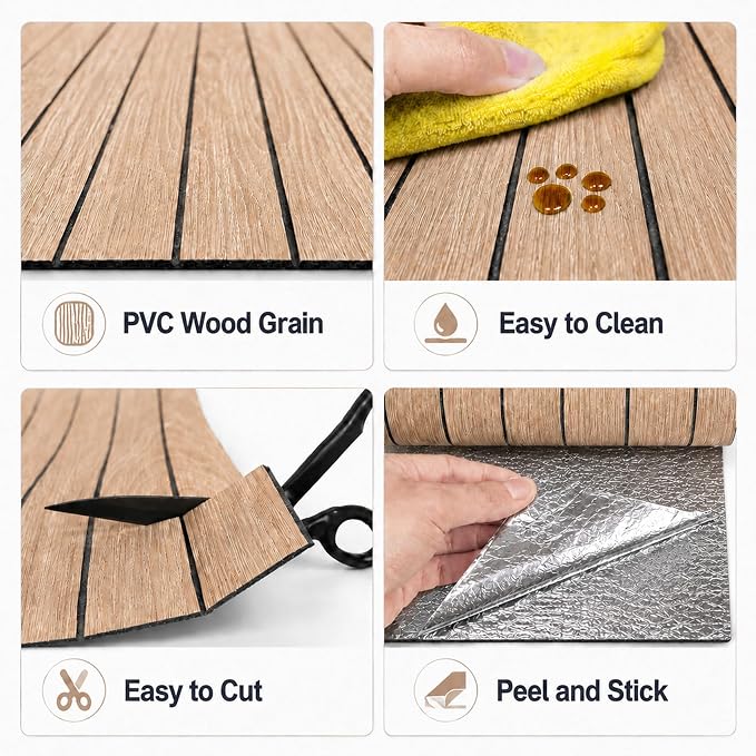 Peel and Stick PVC Slat Wall Panel, 3D Faux Oak, 15.8" x 236" | Wood Grain Self Adhesive Wallpaper, Flexible Wood Slat Wall Paneling, Noise Reducing Decorative for Bedroom Living Room - Image 7