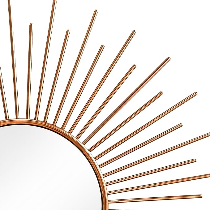 3 Pack Metal Mirrors for Wall Sunburst Wall Mirrors Home Décor Decorative Hanging Wall Art for Living Room Bedroom Entryway (Rose Gold2, Sunburst) - Image 2