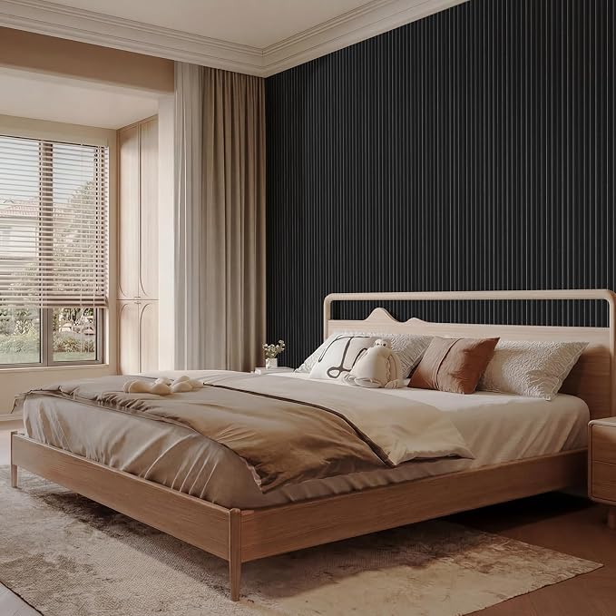 Slat Wall Panel 4-Pack, 118’’x5.7’’, Black | Real Wood Material, with 2Pcs End Trims, Wood Wall Panel for Interior Wall Decor, Bedroom, Living Room, TV Background - Image 6