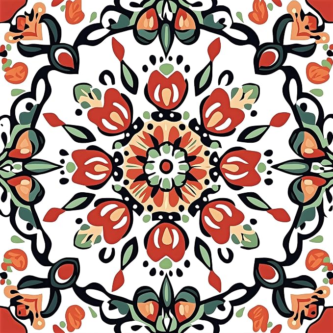 Wall Tiles Peel and Stick Waterproof - 24 Pcs (6x6 Inch) Wall Stickers Backsplash Decals for Kitchen, Bathroom, Removable Self-Adhesive Vinyl Art with Bohemian Patterns by BSFHH
