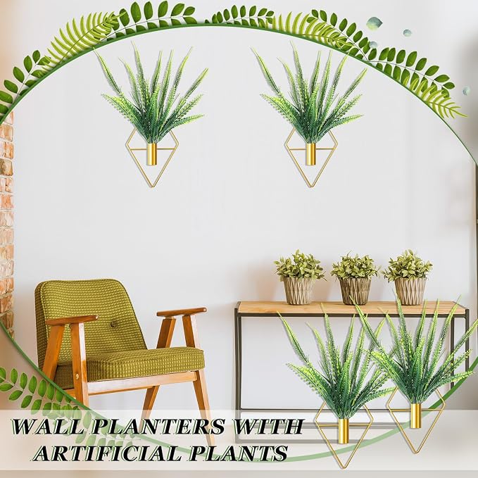 Canlierr 4 Pcs Wall Decor Hanging Planters, Boston Fern, Gold - Image 4
