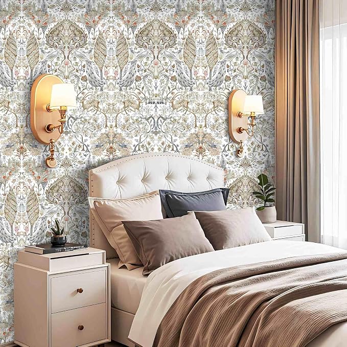 Victorian Botanical Peel and Stick Wallpaper, Vintage Bird Wallpaper | Thick Vinyl Wallpaper with Self-Adhesive Backing, Perfect for Home Decor and Accent Walls - Image 6