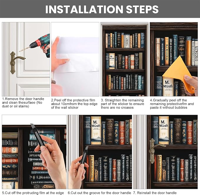 3D Door Stickers, Peel and Stick Wallpaper ，Self-Adhesive Mural PVC Waterproof Wall Poster for Home Decor 30.3" W x 78.7" H - Image 5