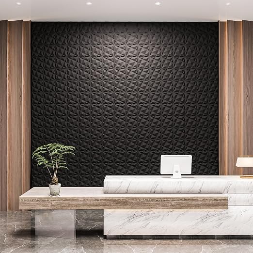 Art3dwallpanels 20 Pack 3D Wall Panels for Interior Wall Decor, 12''x12'' White Accent Diamond Panels for Gaming Room Bedroom TV Background, Black - Image 6