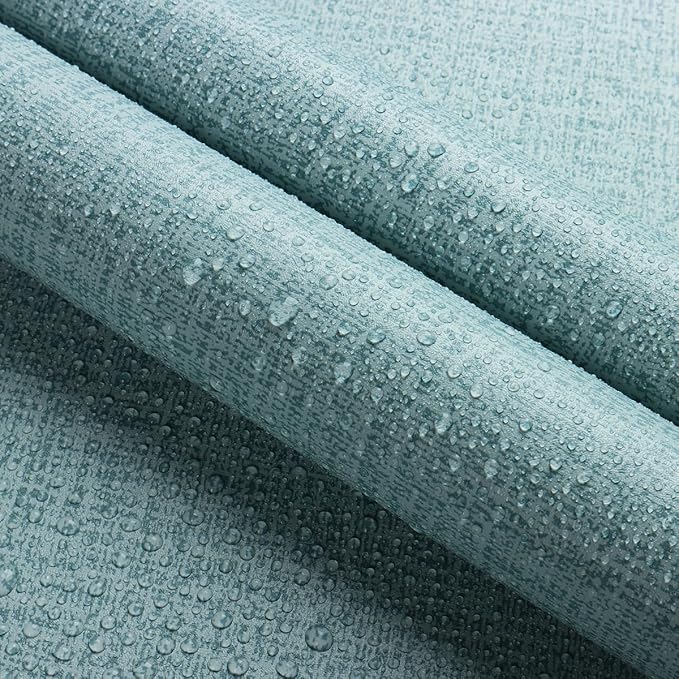 Teal Wallpaper Grasscloth Peel and Stick Wallpaper 17.7in x 118in | Faux Linen Vintage Wallpaper Textured Removable Wall Paper Grass Cloth Cabinets Bedroom for Cabinet Self Adhesive Vinyl - Image 5
