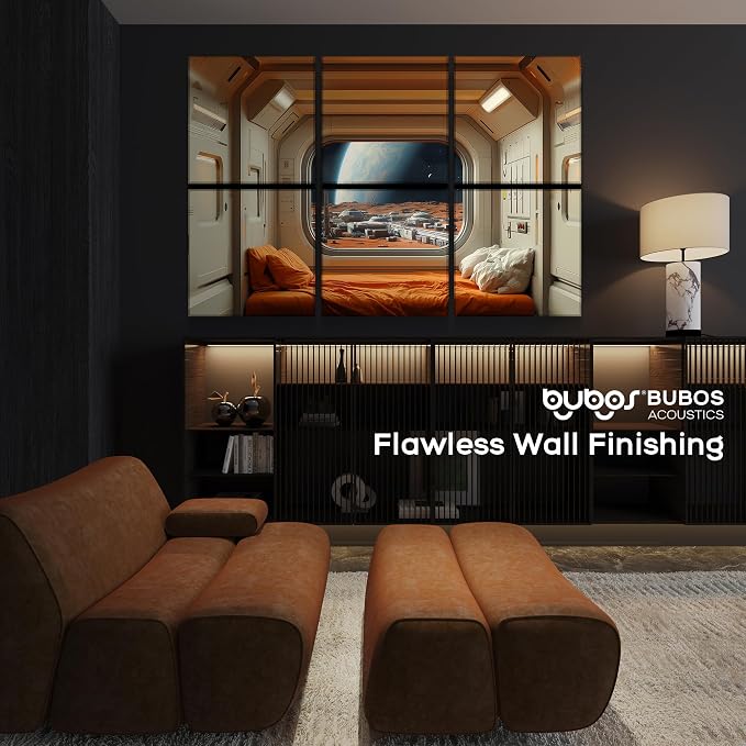 BUBOS 6 Pack Art Acoustic Wall Panels,70.8”x47.2”Self Adhesive for Home Decor | Peel and Stick, for Home Office, Studio & Wall Decor Sound Treatment, Wall Panels for Noise Reduction & Stylish Room - Image 7
