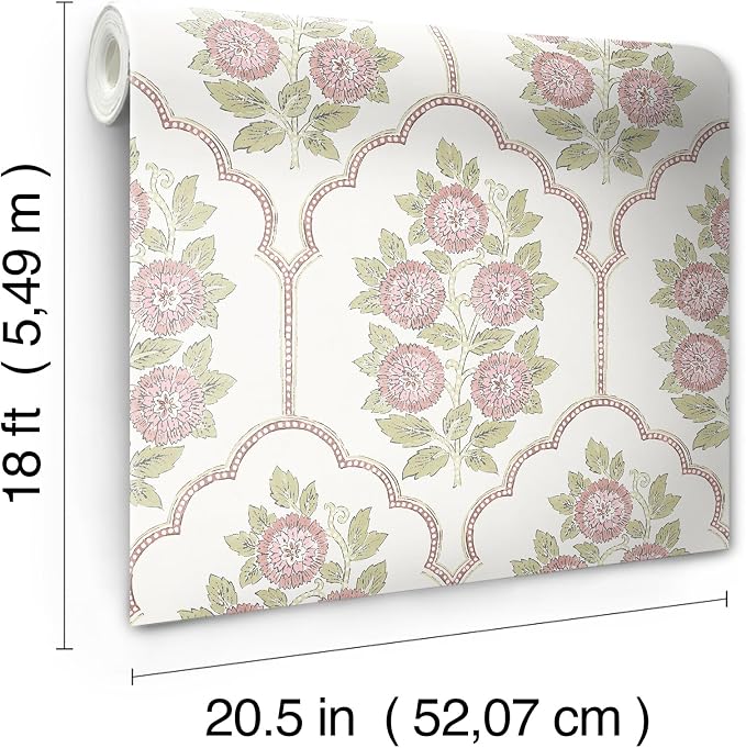 NuWallpaper x Society Social Floral Bazaar Rose Water Peel and Stick Wallpaper, Removable Wallpaper, 20.5 in x 18 ft - Image 7