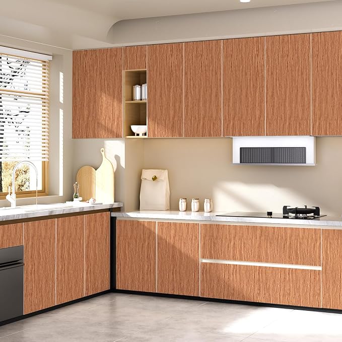 Brown Wood Contact Paper 17.3"x400" Faux Wood Peel and Stick Wallpaper Vintage Removable Self Adhesive Wooden Wallpaper Woods Grain Contact Paper for Countertops Cabinets Walls - Image 7