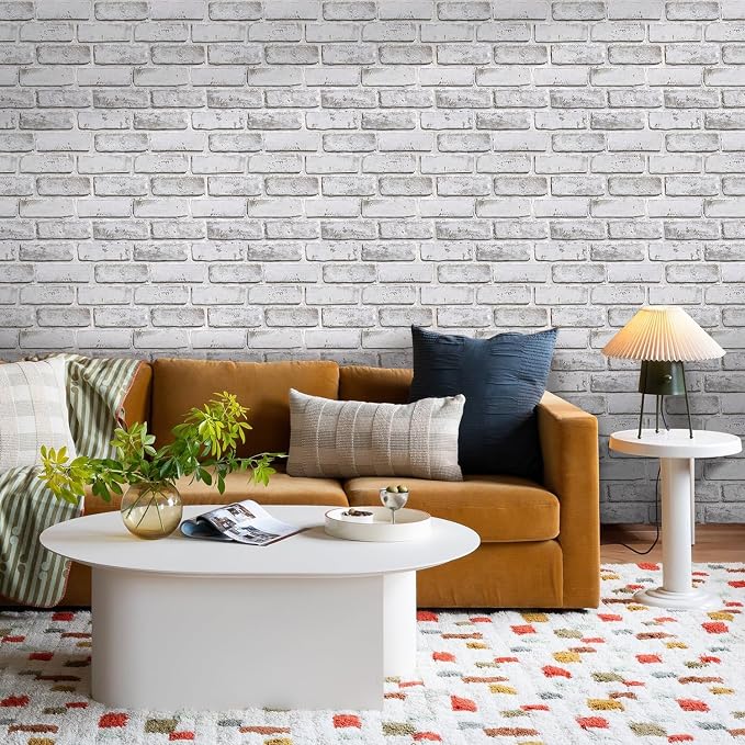 COMSTICKC 3D Faux Brick Wall Panels Peel and Stick, 10 Pcs 11.8" x 11.8" | Whitewash, Not Real Brick, Small Size， Ultra-Light Thin PVC Wall Sticker, 3D Fake Brick Decorative Wall Tiles,Cover 9.7 sq ft - Image 7