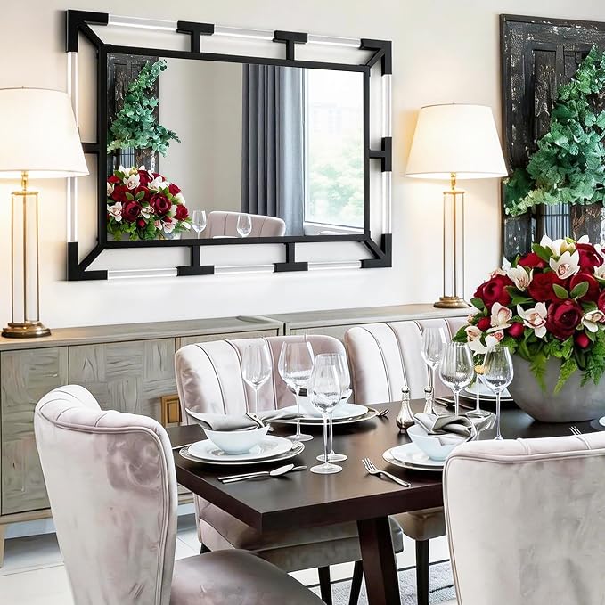 Chende Black Decorative Wall Mirror with Acrylic and Metal Frame, 36" x 48" by ChendeMirror