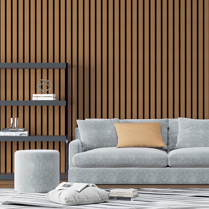 Art3d Six-Grid Design Slim Slat Wall Panel, 104 x 12 Inch, 4-Pack, Rosewood | Lightweight, Wainscoting, Waterproof, Easy to Clean, Sturdy, Glue on, Elegant Style, for Bedroom, Office, Home Improvement - Image 2