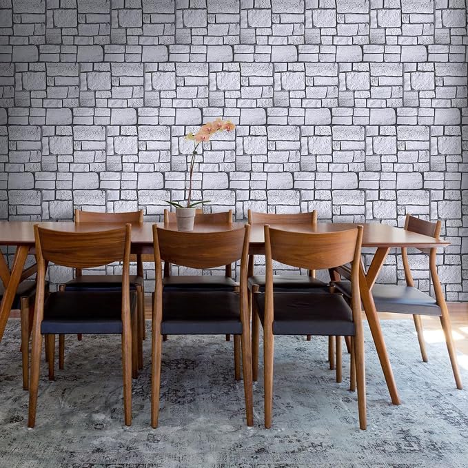 Commomy 3D Faux Stone Wall Panels Peel and Stick 10 Pcs 11.8" x 11.8" | Ultralight Thin PVC Fake Rock Wallpaper DIY Wall Covering Decorative Tiles for Kitchen Backsplash,Bedroom (Covers 9.7 sq.ft) - Image 9