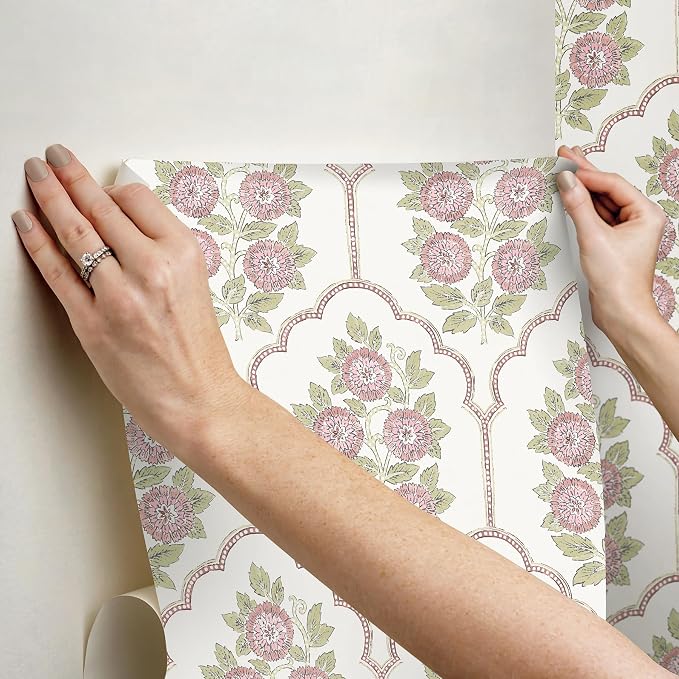 NuWallpaper x Society Social Floral Bazaar Rose Water Peel and Stick Wallpaper, Removable Wallpaper, 20.5 in x 18 ft - Image 5