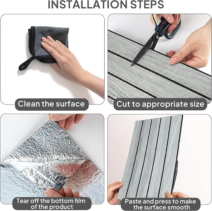 3D Wall Panels, 20 Pack, 11.8" x 7.9", Wood Grain | Peel and Stick, Self-Adhesive, PVC Foam, Thick, Not Real Wood - Image 6