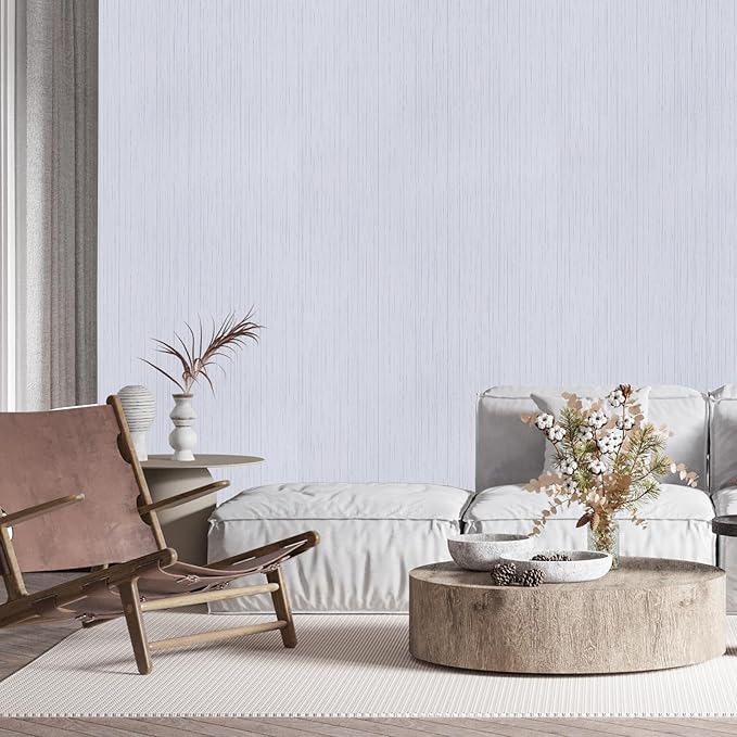 White Grasscloth Peel and Stick Wallpaper Vintage Texture Removable Waterproof Wallpaper for Room Walls, Cabinets, Furniture, Drawers, Desk A Set of 15.7"x480" - Image 6