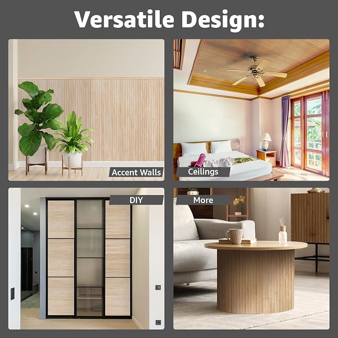Art3d 48 x 96 in Pole Wrap Natural Bamboo Wall Panel, 1-Pack, Carbonized | Renewable Raw Board, Waterproof, No Emission, Wear-Resistant, Freely Cuttable, Stylish Wall Decor for Bedroom and Office - Image 3