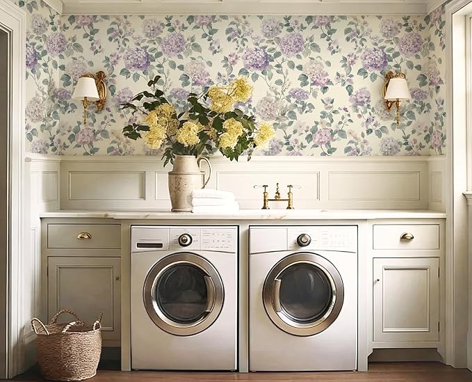 Vintage Floral Wallpaper, Boho Floral Wallpaper Peel and Stick Farmhouse Botanical Self Adhesive Contact Paper Fun Wildflower Contact Paper Cabinets for Nursery Bedroom Bathroomm 17.3" x 197" - Image 8