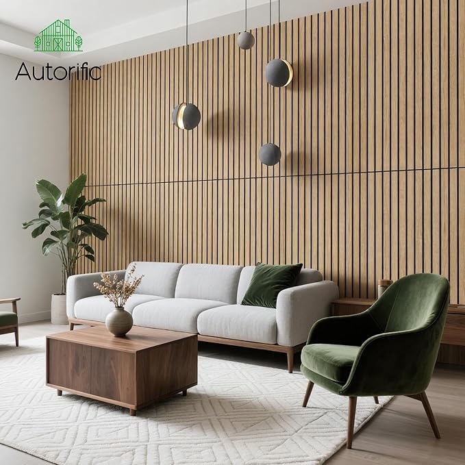 Acoustic Panels, 4 Pack 47.2”x23.6” Sound Proof Panels, Teak | Simulated Wood Grain Finish Acoustic Wall Panels,Decorative PVC Wood Acoustic Wall Panels, for Office,Home,Theater,Studio - Image 5