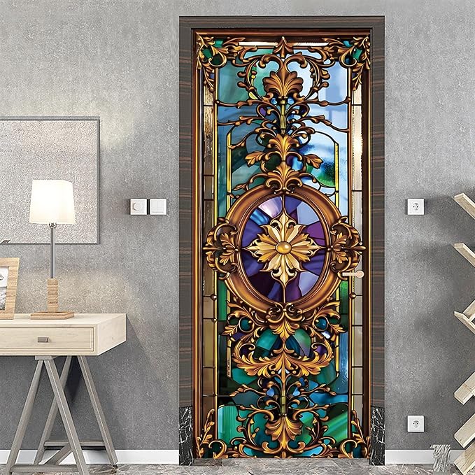 TUOKING Door Sticker,Peel and Stick Removable Vinyl Door Decals | Wallpaper Waterproof Self-Adhesive Mural for Home Decor,Wall Covers Poster,30.3" W x 78.7" L, Set of 2 Sheets by TUOKING