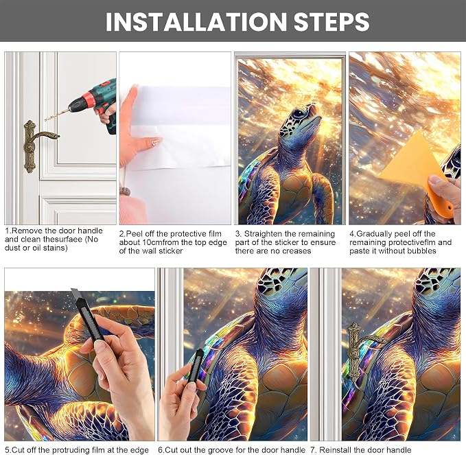 3D Door Stickers, Peel and Stick Wallpaper ，Self-Adhesive Mural PVC Waterproof Wall Poster for Home Decor 30.3" W x 78.7" H - Image 5