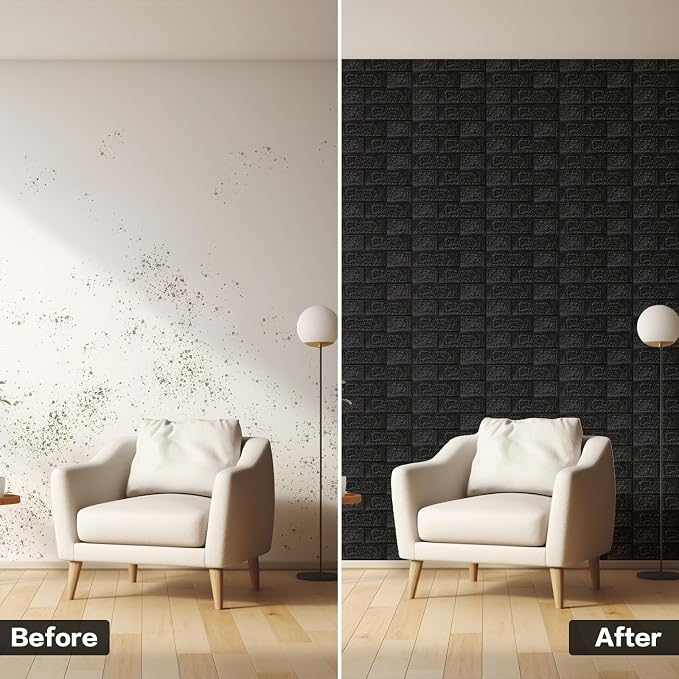 30PCS 3D Wall Panels Peel and Stick Foam, Self-Adhesive Decorative 3D Brick Wallpaper Wall Covering, Faux Stone Wall Panel Foam Brick for Living Room, Kitchen, Bathroom - Image 5