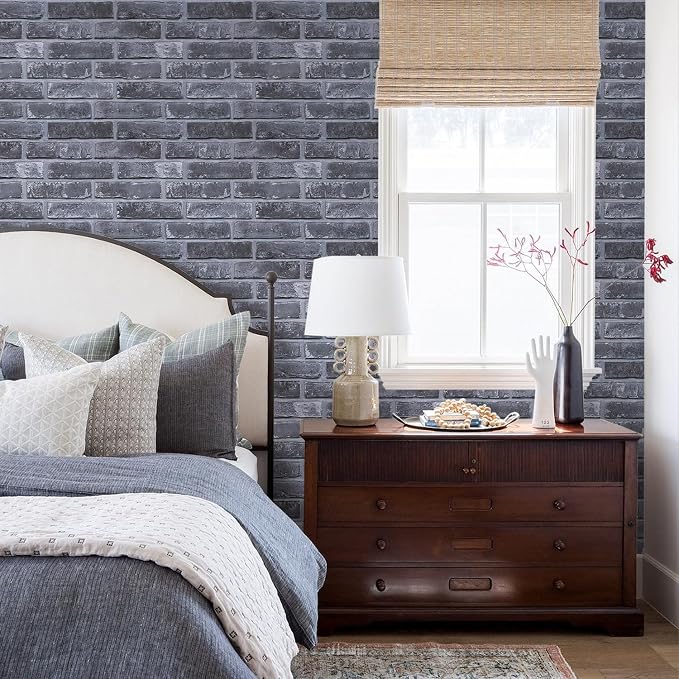 COMSTICKC 3D Faux Brick Wall Panels Peel and Stick, 10 Pcs 15.7" x 11.8" | Gray, Not Real Brick, Lightweight Thin PVC Wallpaper, Fake Brick Wall Sticker for Quick DIY Wall Upgrades, Cover 12.9 sq ft - Image 7