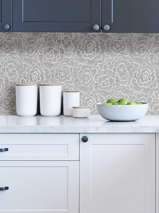 NuWallpaper Charcoal Saraya Peel and Stick Wallpaper, Grey, Removable Wallpaper, Renter-Friendly, 20.5 in x 18 ft - Image 3