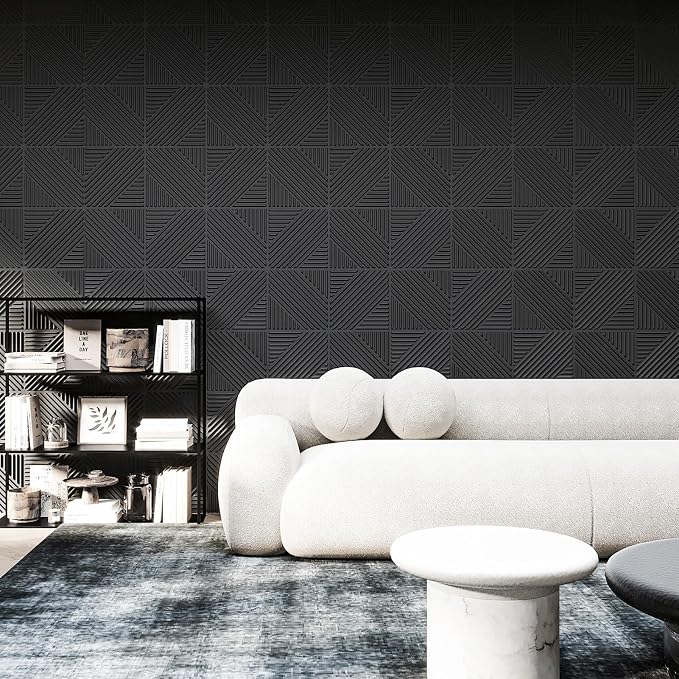 Art3d 3D Textured Accent Wall Panels, 12 x 12 Inch, 33-Pack, Black | Premium PVC, Waterproof, Anti-Sag, Scratch Resistant, Ideal for Living Room, Bedroom, TV Background - Image 6