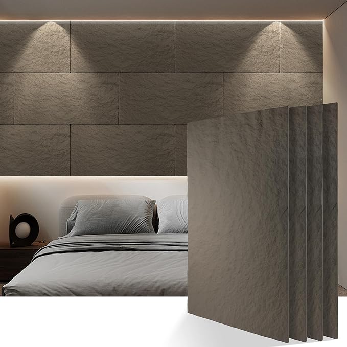 3D Faux Stone PU Wall Panels for Interior Decor, 4 Pieces, Grey | Cement Texture Accent Wainscoting Panel for Home, Office, 47.2" × 23.6" - Image 9