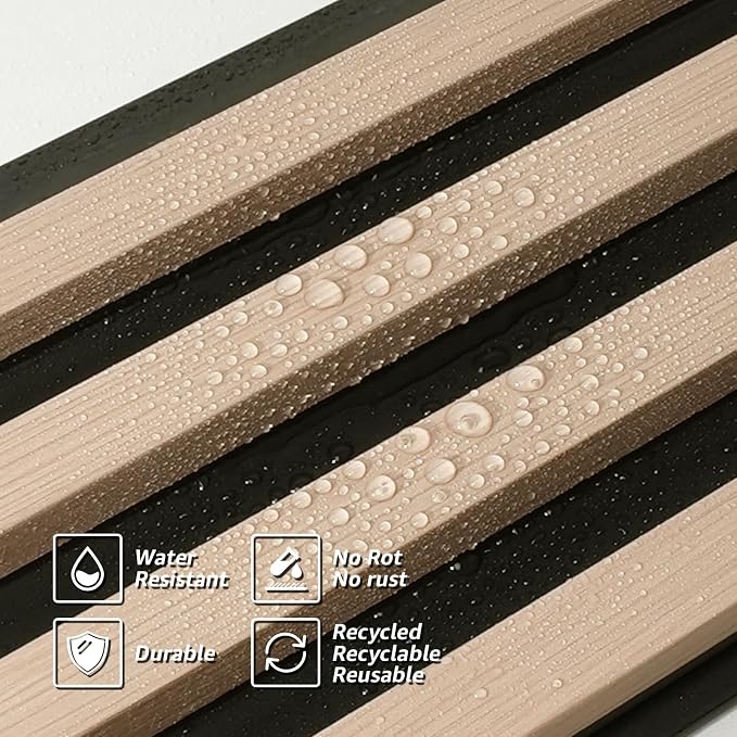 Art3d 96 x 6 Inch WPC 3D Fluted Wood Textured Slat Wall Panels, 8-Pack, Oak | Natural Wood Texture, Weather Resistant, Durable, Easy to Install, Eco-Friendly, Elegant Design, for Living Room, Bedroom - Image 6