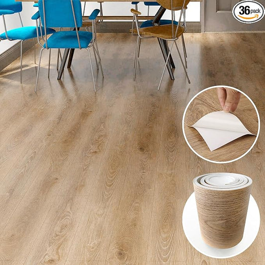Lareko Peel and Stick Floor Tile, Waterproof Vinyl Plank Flooring | 36-Pack 54 Sq.Ft, Self-Adhesive Laminate Vinyl Tiles,Realistic Wood Grain for DIY Bathroom, Laundry Room & Rental Upgrades by Lareko