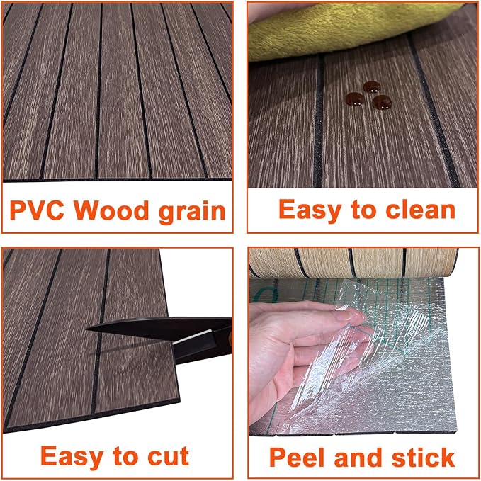 YU LI 3DH Peel and Stick PVC Slat Wall Panel 236"x15.75" Self-Adhesive Thick Faux Smoked Wood Grain Wallpaper Panel 3D Soundproof Wall Panels for Walls & Ceilings - Image 6