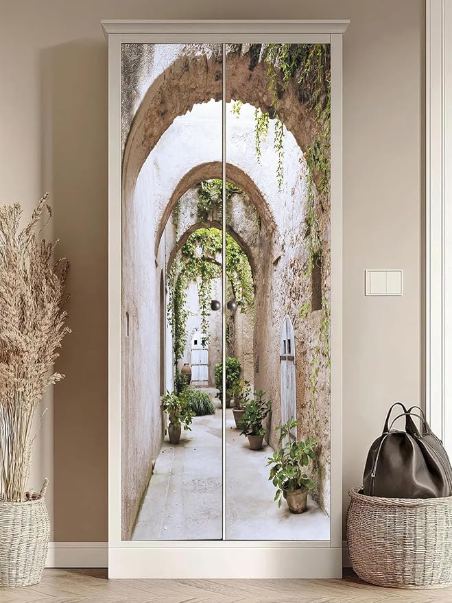 artfanke 3D Peel and Stick Door Sticker 33.5"x84.6", Arched Pathway Door Murals Wallpaper,Self-Adhesive Wall Decal for Bedroom Decor (2 Sheets/Set) by artfanke