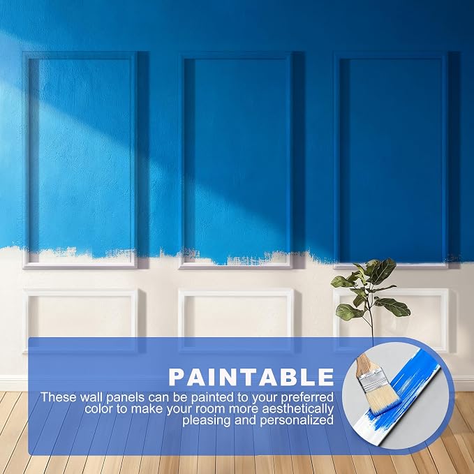 RELIANCER Peel and Stick Wall Molding Kit,30PCS Pre-Cut Door Molding Panels,3D Moulding Wainscoting Panel,Self Adhesive Walls Moulding Trim,Wall Modular Frames for Interior Walls Decor Home Bedroom - Image 9