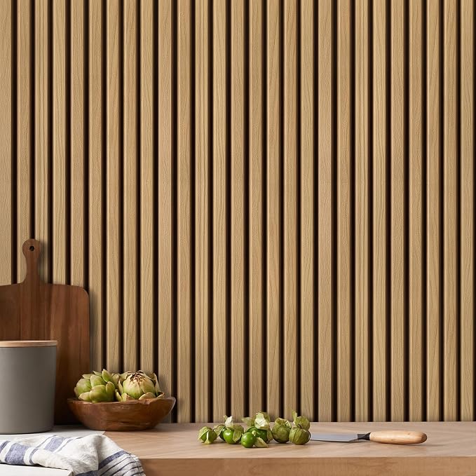 COMSTICKC 3D Peel and Stick Shiplap Wood Wall Sticker, 12 Pcs 22.8" x 11.8" | Not Real Wood, Lightweight Thin PVC Decorative Wall Panels Wallpaper for DIY Interior Wall Decor, Cover 22.48 sq ft - Image 2