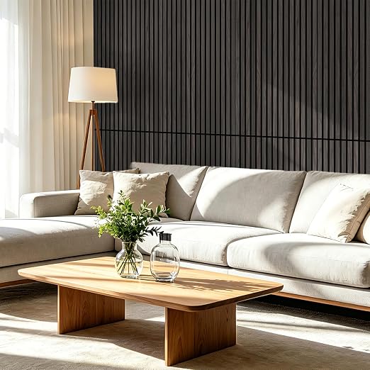Art3d 47 x 23.6 in Acoustic Wood Slat Design Wall Panels, 4-Pack, Grey Oak | Lightweight, Noise Reduction, Crack Resistant, Sustainable, Easy Installation, for Office, Living Room, Bedroom Wall Decor - Image 2